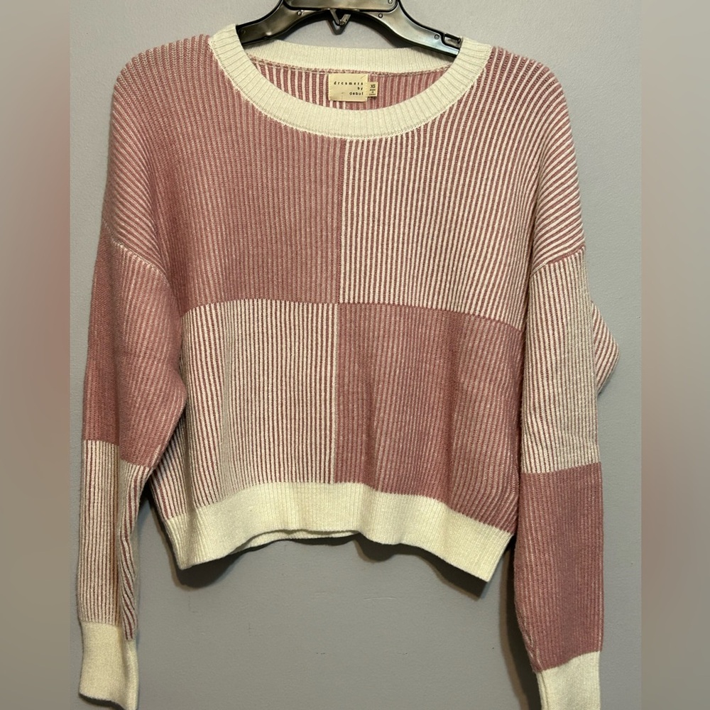 Dreamers by Debut rose and cream sweater